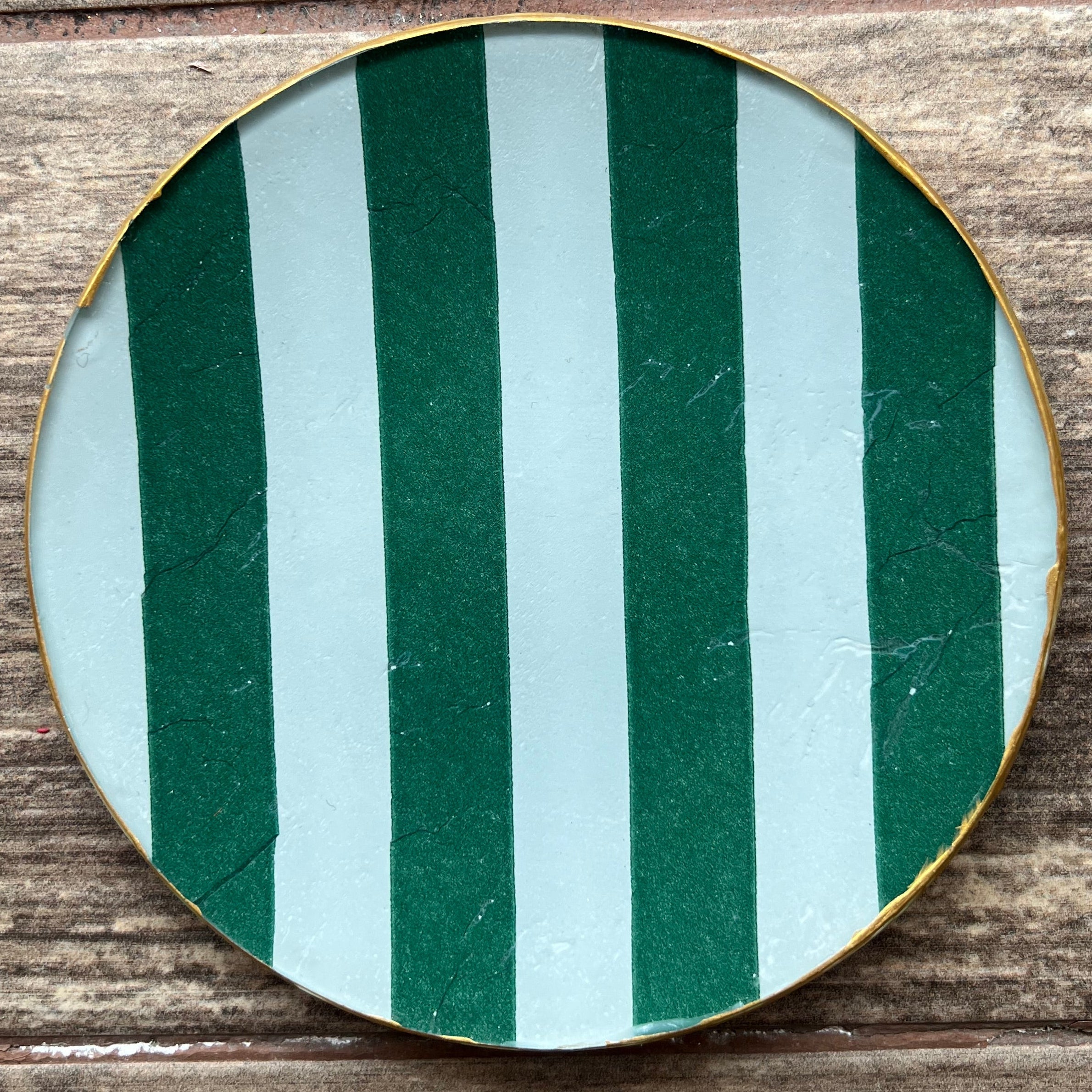 Plato Pequeño 15 cm - Rayas Verdes y Blancas