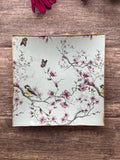 Plato 20 x 20 - Pajarito Cerezo en Flor