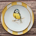 Set 2 Platos Medianos - Pajarito y Rayas Amarillas