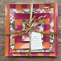 Set 4 Platos - Rayas y Flores