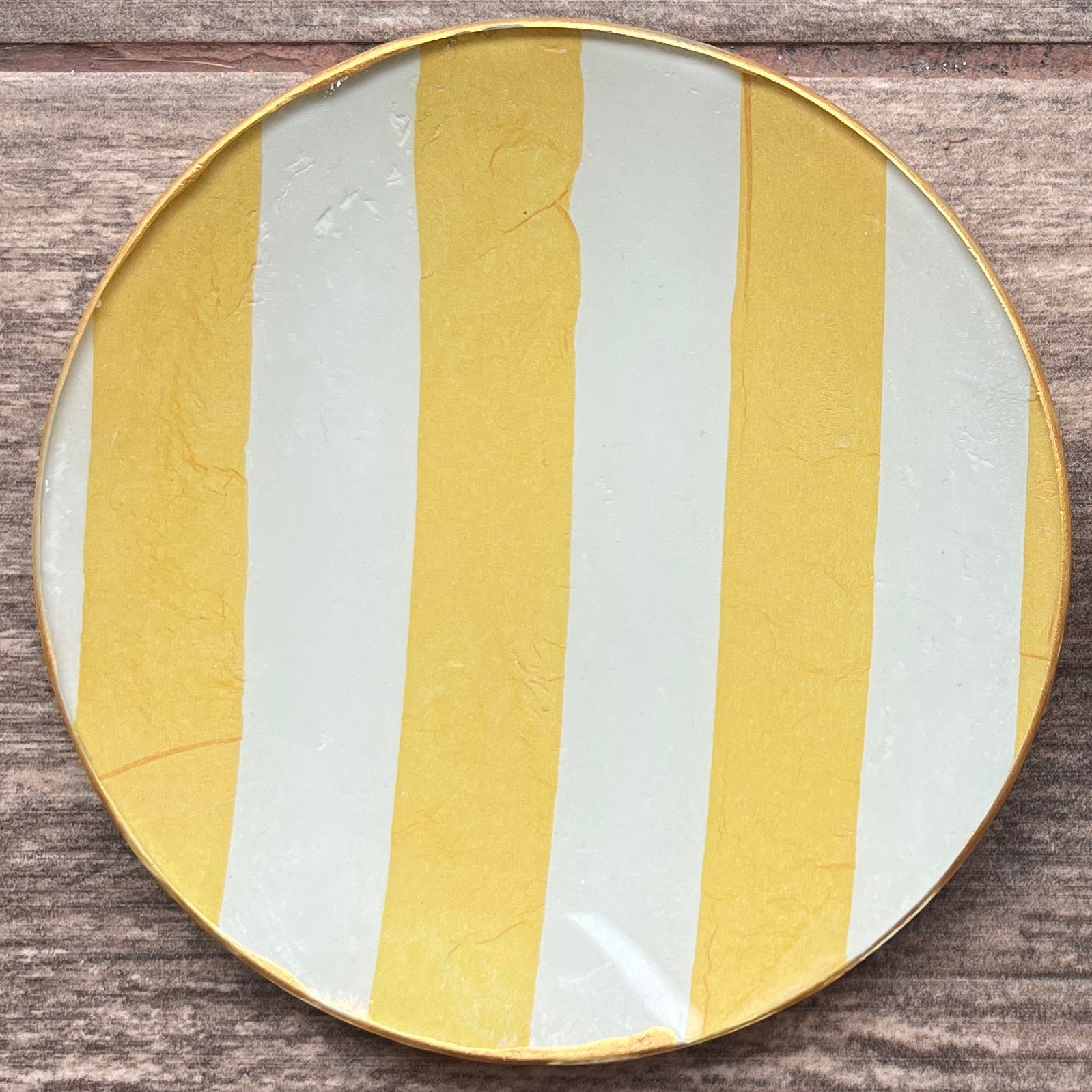 Plato Pequeño 15 cms - Raya Amarillas y Blancas