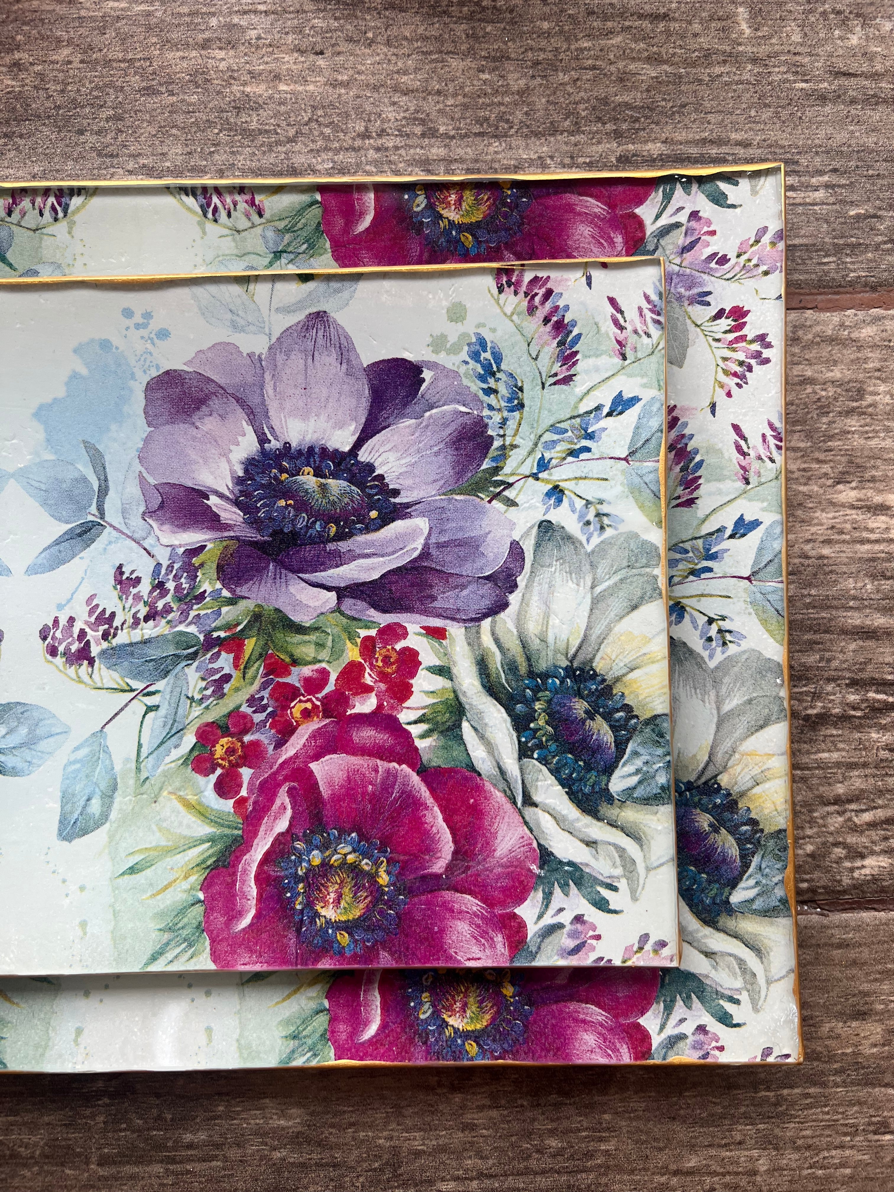 Set 2 Fuentes Rectangulares Grandes – Anémonas