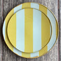 Set 2 Platos Medianos - Rayas Amarillas y Blancas