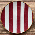 Plato Pequeño 15 cm - Rayas Burdeo y Blancas