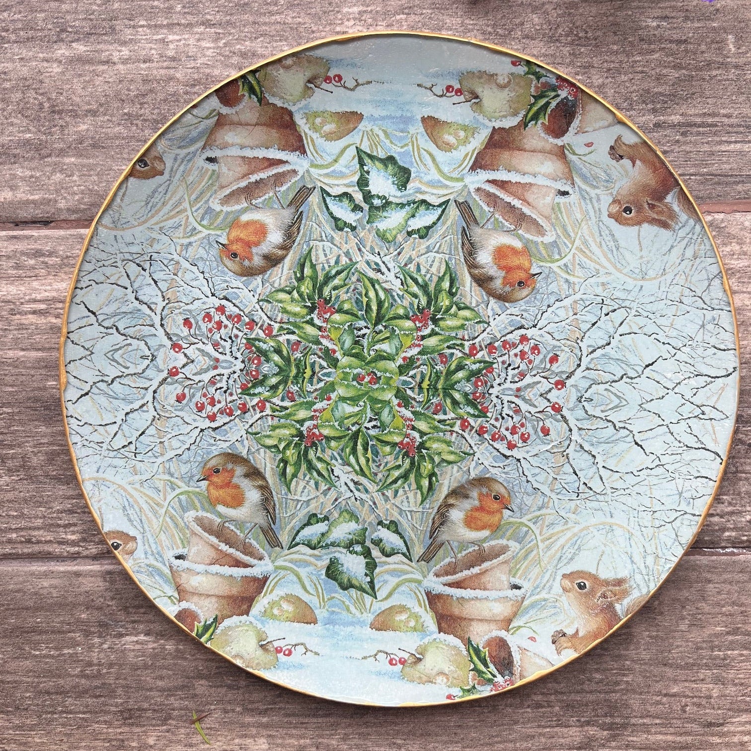 Plato Extra Grande 30 cm - Ardilla y Robin