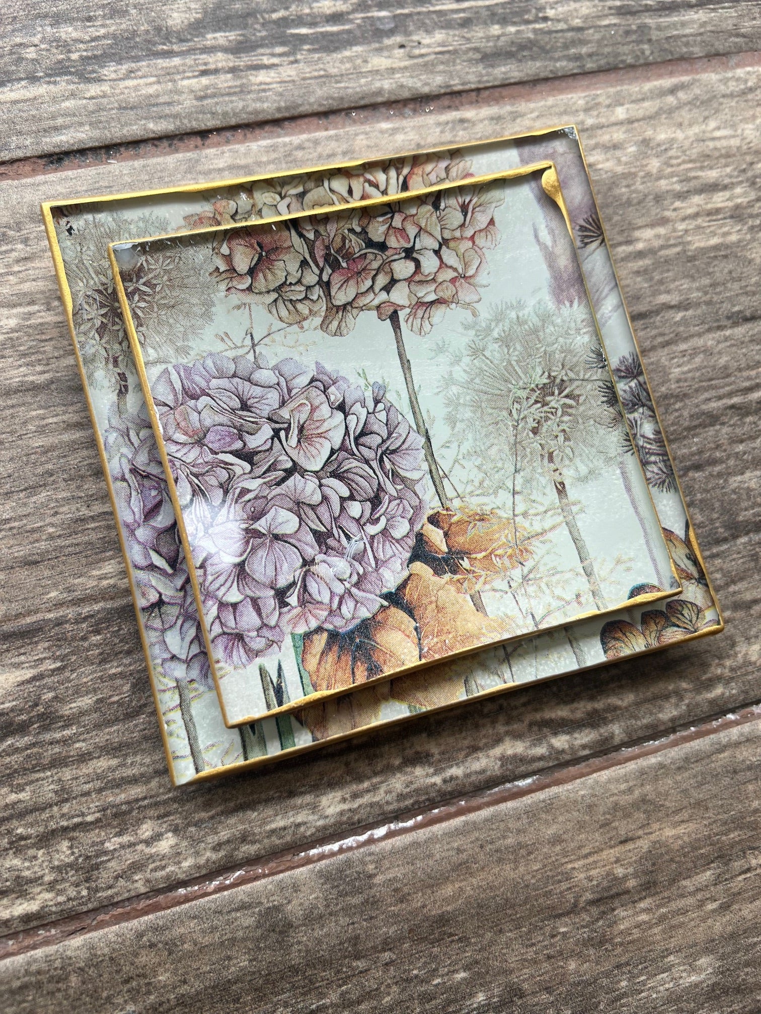 Set 2 Platos Pequeños - Hortensias Vintage - Forma a elección